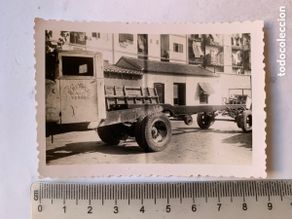 Fotografía antigua: FOTO. R. HERRERO. MADERAS. TERUEL. VEHÍCULO PARA EL TRANSPORTE DE TRONCOS. FOTÓGRAFO?.
